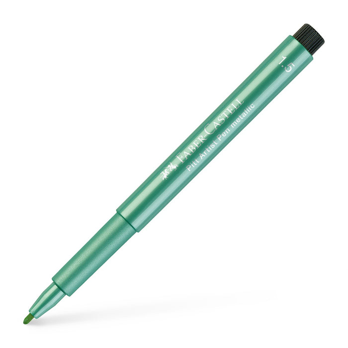 FABER-CASTELL Pitt Artist Pen - 294 Green Metallic tip pen (1.5mm)