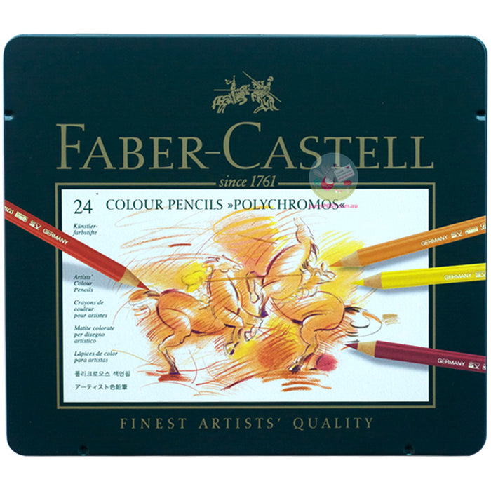 FABER-CASTELL Polychromos Coloured Pencils - Tin of 24