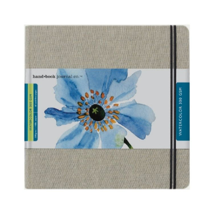 HAND-BOOK JOURNAL CO - Travelogue Series - Watercolour Journal (300gsm) - Insta Square (8.25 x 8.25" / 21 x 21cm) - Grey Linen