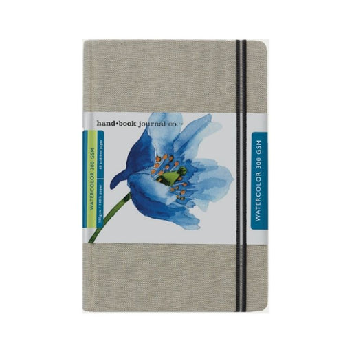 HAND-BOOK JOURNAL CO - Travelogue Series - Watercolour Journal (300gsm) -  Portrait (5.5 x 8.25" / 14 x 21cm) - Grey Linen