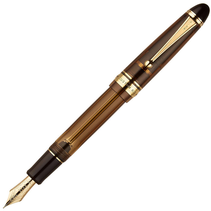 PILOT Custom 823 Fountain Pen (14ct Gold Nib, plunger vacuum) - Brown - Medium Nib