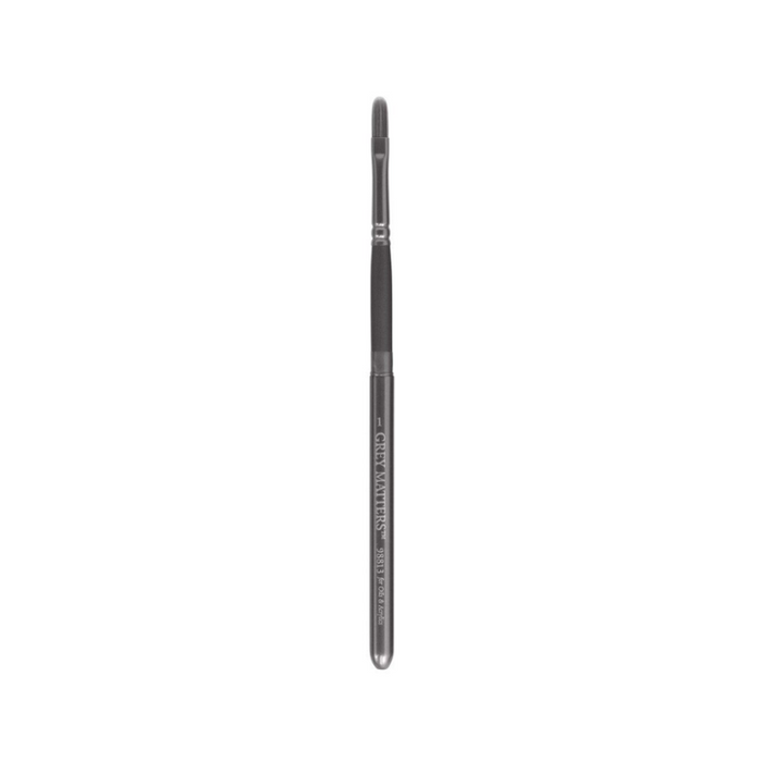 JACK RICHESON & CO Grey Matters Oil/Acrylic Travel Brush - Grey Synthetic - Filbert Size 1 (4 x 12mm)