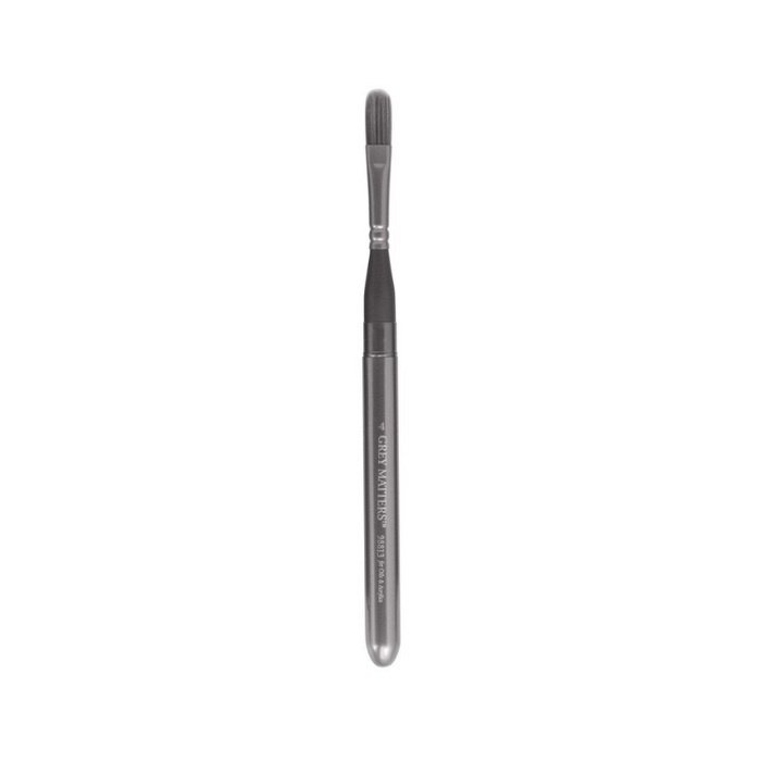 JACK RICHESON & CO Grey Matters Oil/Acrylic Travel Brush - Grey Synthetic - Filbert Size 4 (8 x 20mm)