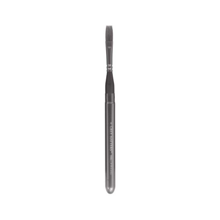 JACK RICHESON & CO Grey Matters Oil/Acrylic Travel Brush - Grey Synthetic - Flat Size 4 (8 x 20mm)
