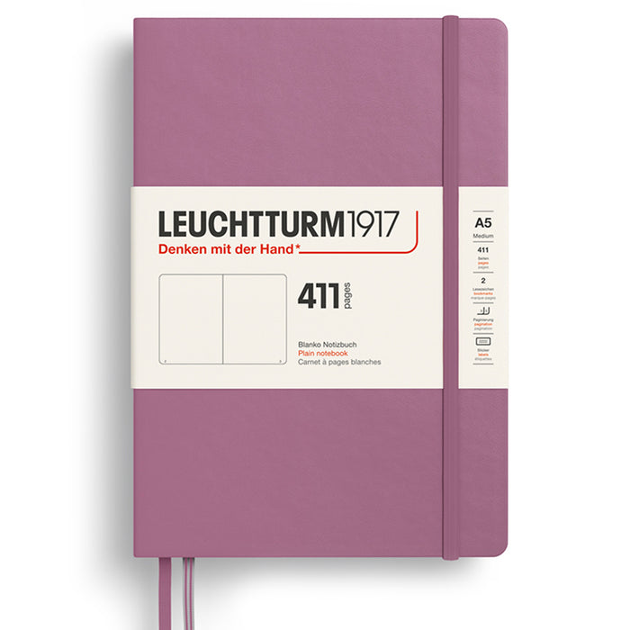 LEUCHTTURM1917 Classic Hard Cover Expanded Notebook 411 - Medium (A5) - Plain - Dusty Rose