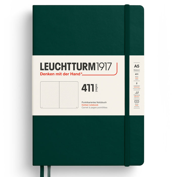 LEUCHTTURM1917 Classic Hard Cover Expanded Notebook 411 - Medium (A5) - Dotted - Forest Green