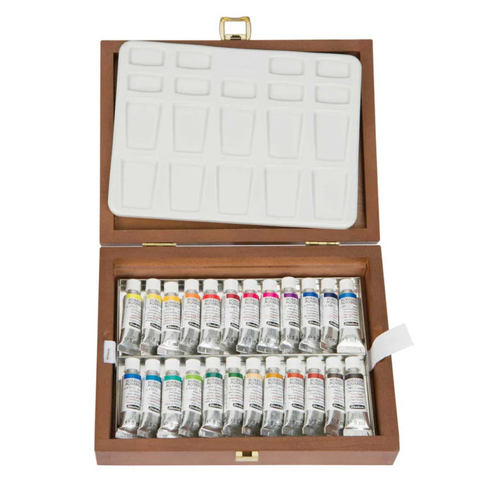 Schmincke Horadam Watercolour Set 24 5ml Tubes in Wooden Case