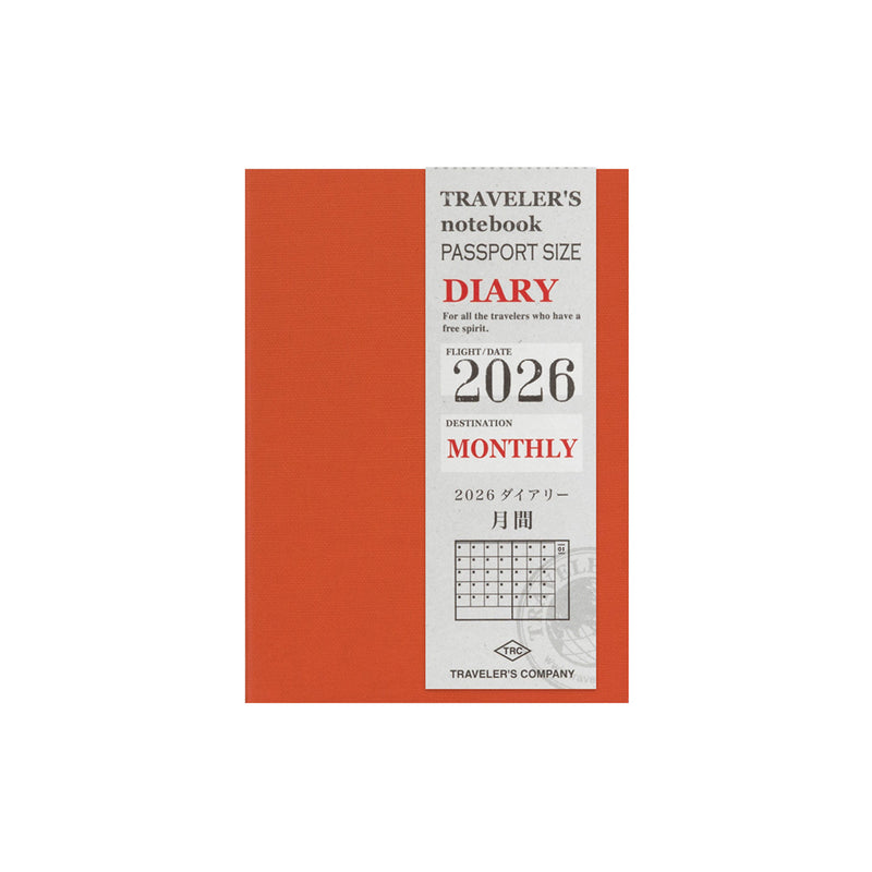 2026 Traveler's Company - Diary Insert - Passport Size - Monthly Planner