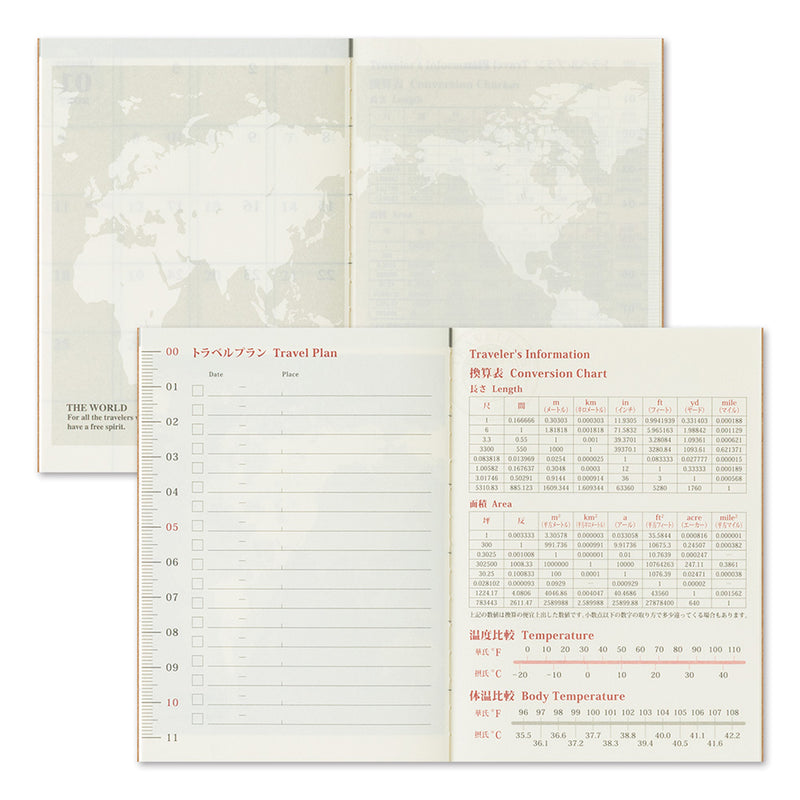 2026 Traveler's Company - Diary Insert - Passport Size - Monthly Planner