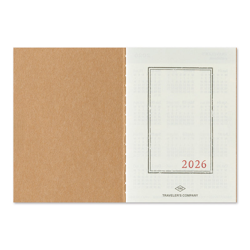 2026 Traveler's Company - Diary Insert - Passport Size - Monthly Planner