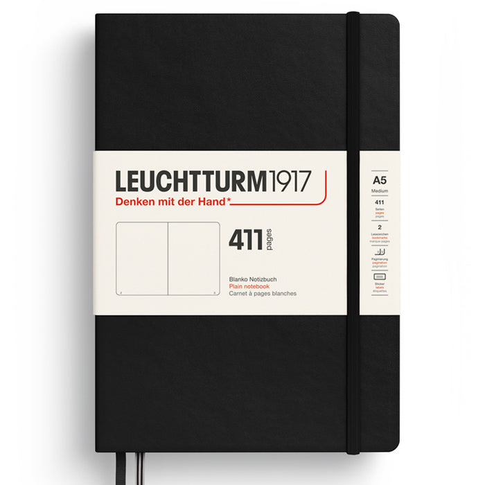 LEUCHTTURM1917 Classic Hard Cover Expanded Notebook 411 - Medium (A5) - Plain - Black