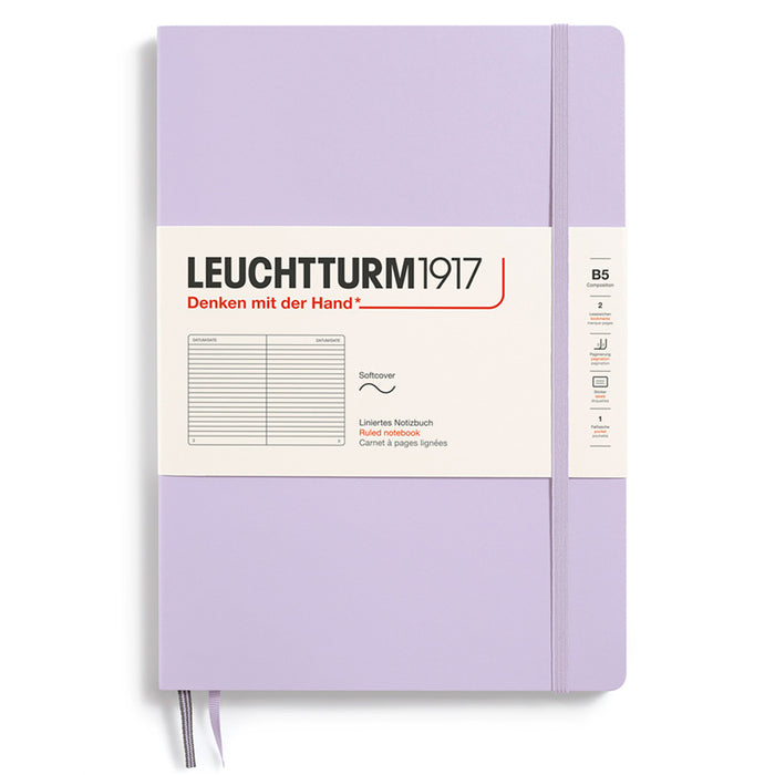 LEUCHTTURM1917 Composition Notebook Soft Cover - B5 - Ruled - Lilac