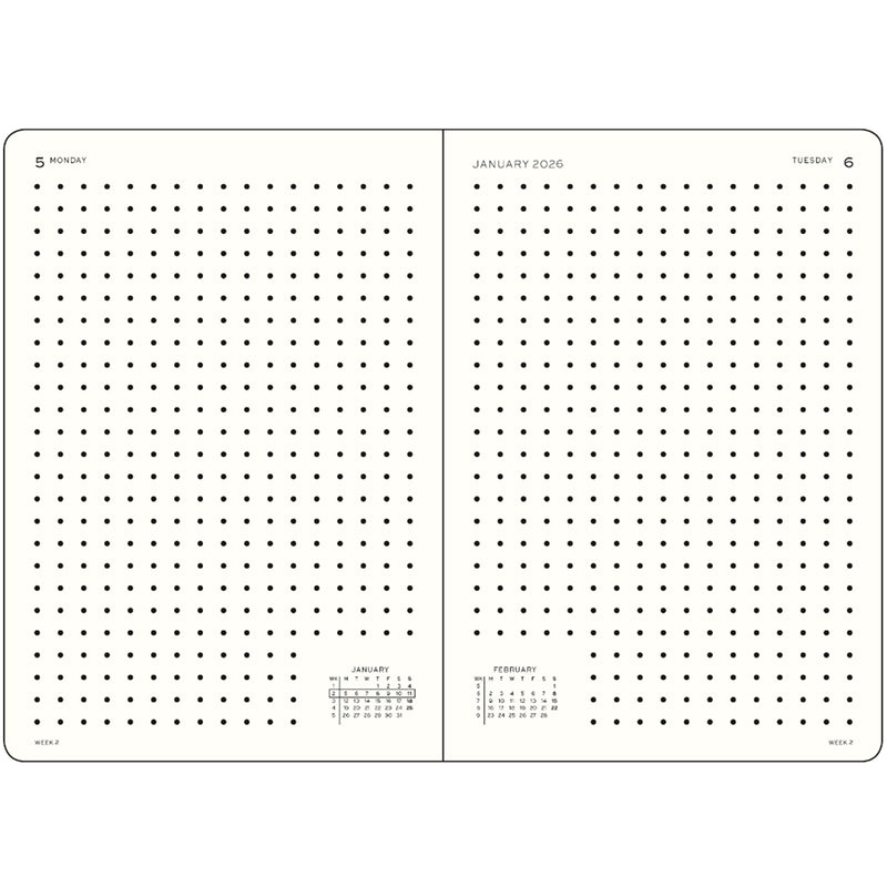 2026 LEUCHTTURM1917 Daily Diary Planner - Hard Cover - Dotted Format - Medium (A5)