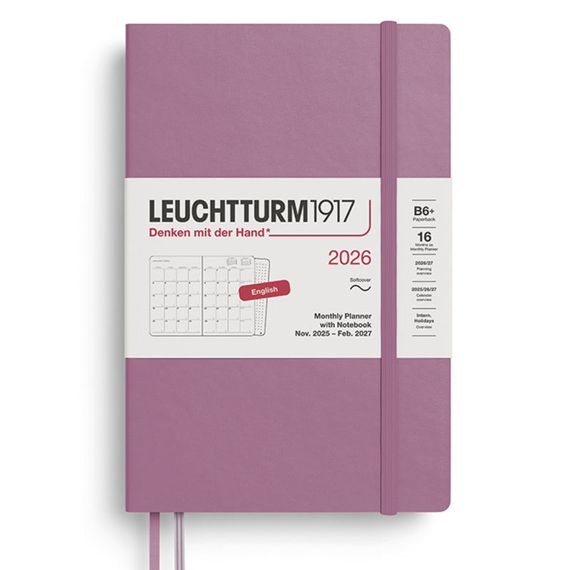 2026 LEUCHTTURM1917 Monthly Planner with Dotted Notebook - Soft Cover - Paperback (B6+)