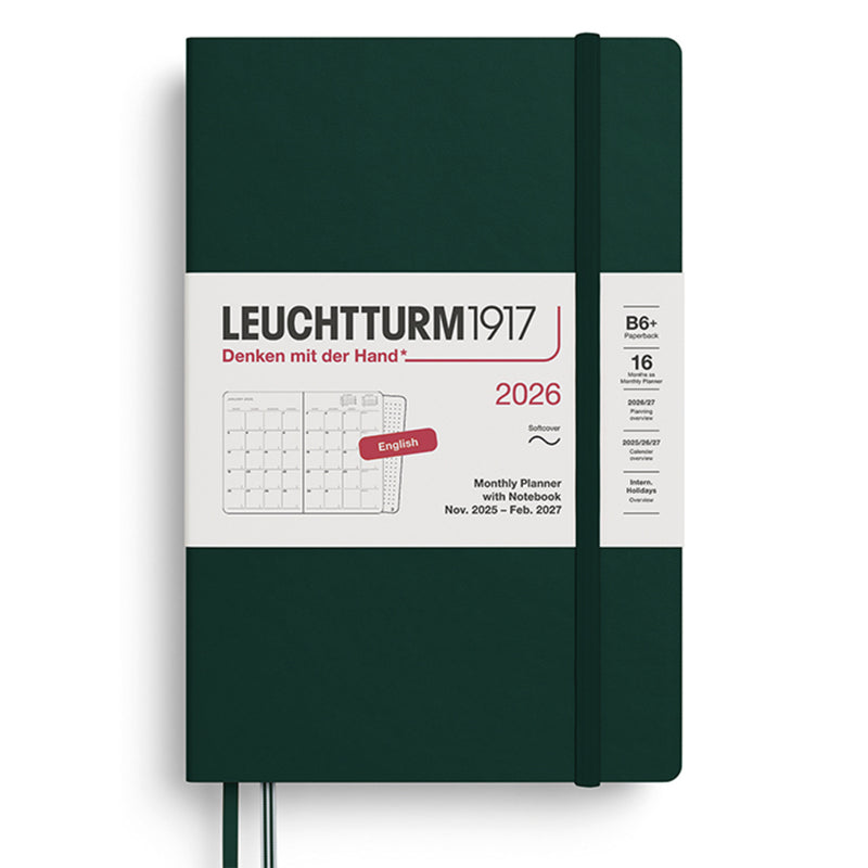 2026 LEUCHTTURM1917 Monthly Planner with Dotted Notebook - Soft Cover - Paperback (B6+)