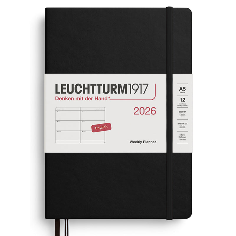 2026 LEUCHTTURM1917 Weekly Horizontal Diary Planner - Hard Cover - Medium (A5)