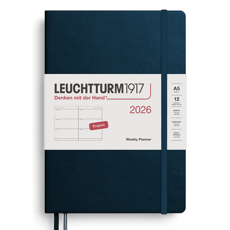2026 LEUCHTTURM1917 Weekly Horizontal Diary Planner - Hard Cover - Medium (A5)