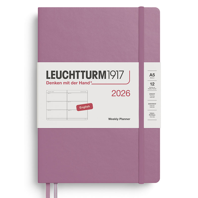 2026 LEUCHTTURM1917 Weekly Horizontal Diary Planner - Hard Cover - Medium (A5)