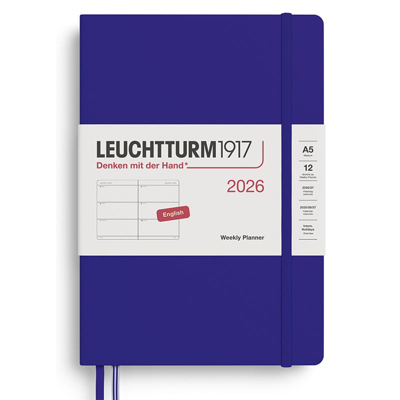 2026 LEUCHTTURM1917 Weekly Horizontal Diary Planner - Hard Cover - Medium (A5)