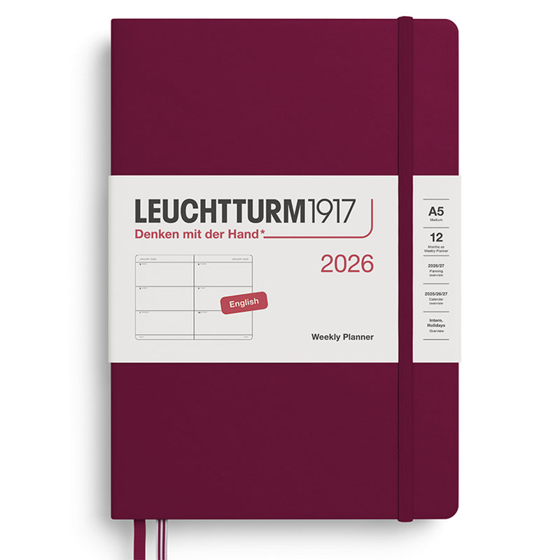 2026 LEUCHTTURM1917 Weekly Horizontal Diary Planner - Hard Cover - Medium (A5)