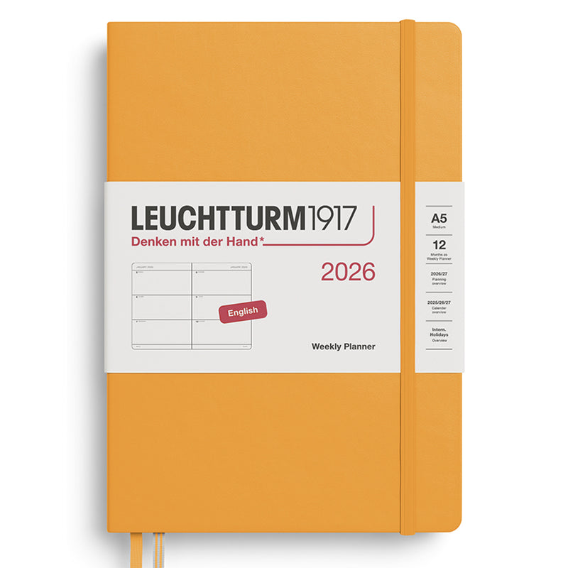 2026 LEUCHTTURM1917 Weekly Horizontal Diary Planner - Hard Cover - Medium (A5)