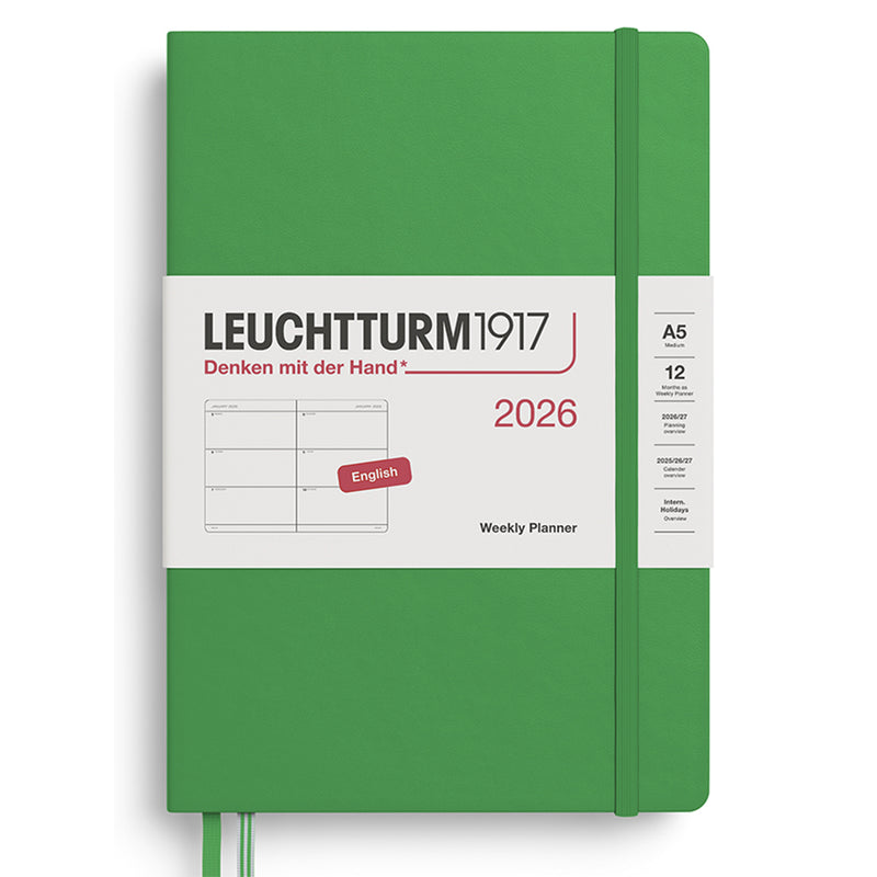 2026 LEUCHTTURM1917 Weekly Horizontal Diary Planner - Hard Cover - Medium (A5)