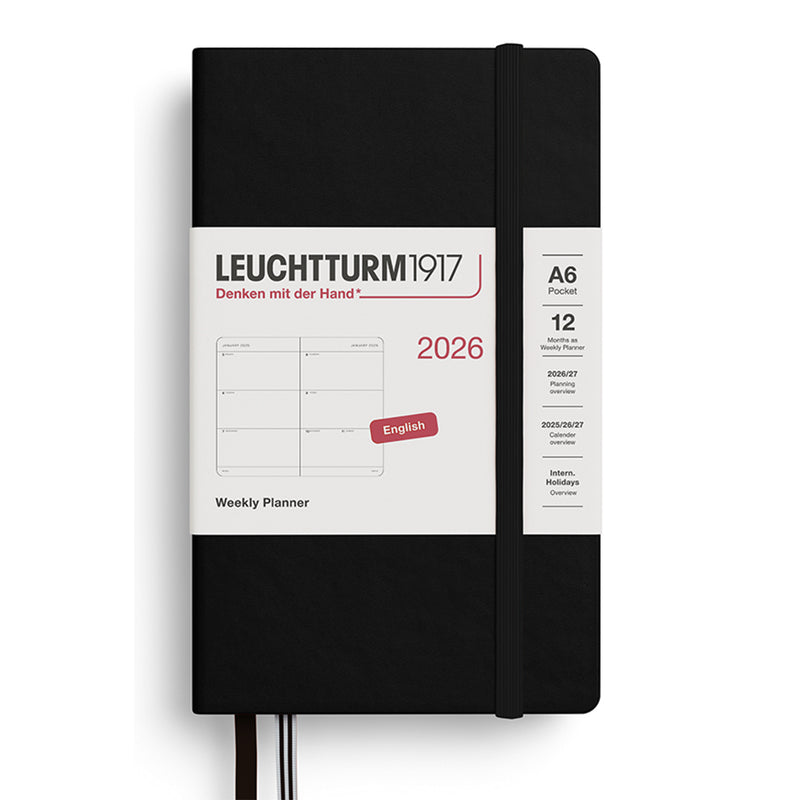 2026 LEUCHTTURM1917 Weekly Horizontal Diary Planner - Hard Cover - Pocket (A6)
