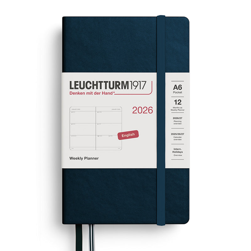 2026 LEUCHTTURM1917 Weekly Horizontal Diary Planner - Hard Cover - Pocket (A6)