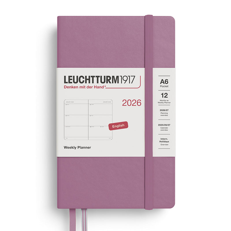 2026 LEUCHTTURM1917 Weekly Horizontal Diary Planner - Hard Cover - Pocket (A6)