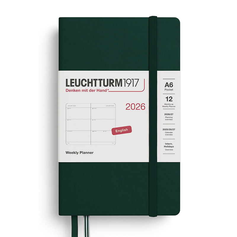 2026 LEUCHTTURM1917 Weekly Horizontal Diary Planner - Hard Cover - Pocket (A6)