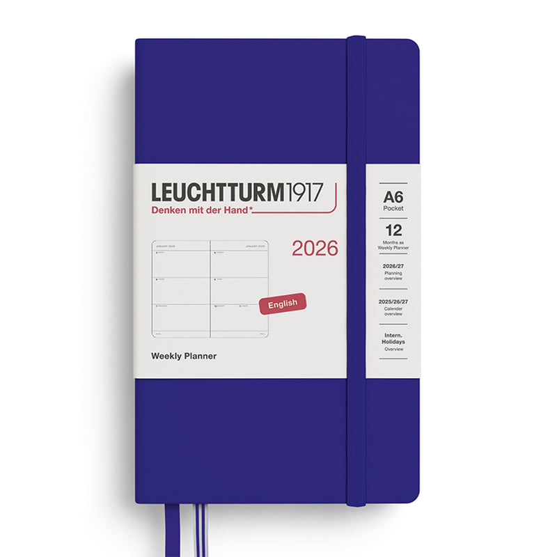 2026 LEUCHTTURM1917 Weekly Horizontal Diary Planner - Hard Cover - Pocket (A6)