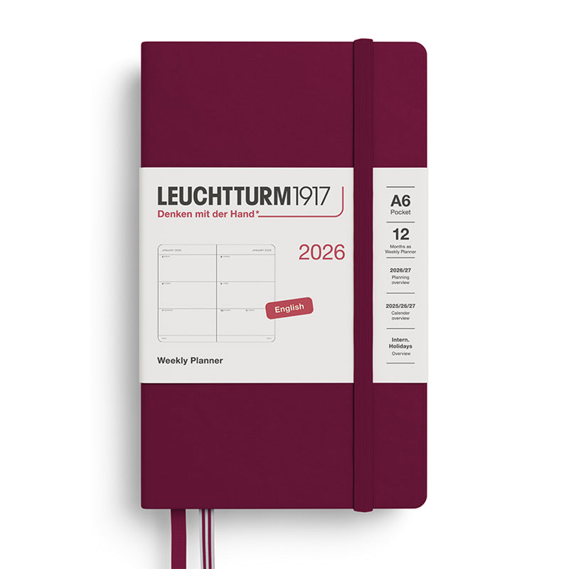 2026 LEUCHTTURM1917 Weekly Horizontal Diary Planner - Hard Cover - Pocket (A6)