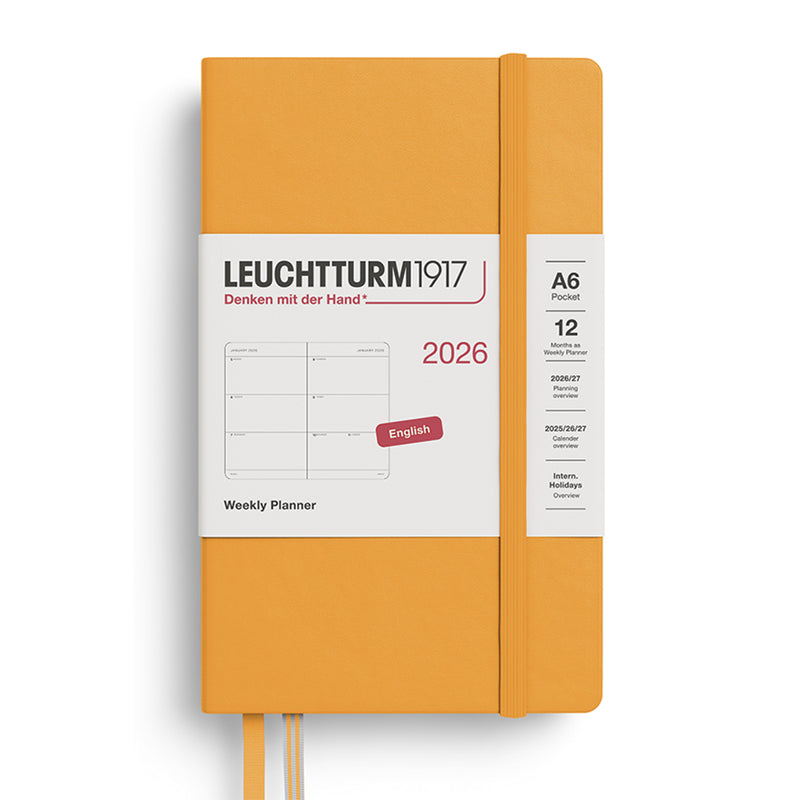 2026 LEUCHTTURM1917 Weekly Horizontal Diary Planner - Hard Cover - Pocket (A6)
