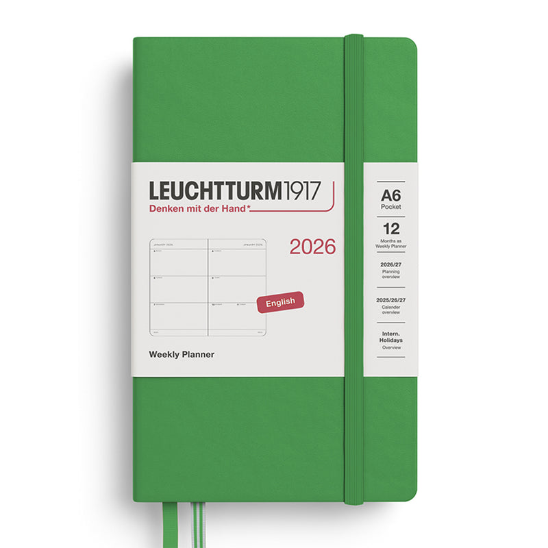 2026 LEUCHTTURM1917 Weekly Horizontal Diary Planner - Hard Cover - Pocket (A6)
