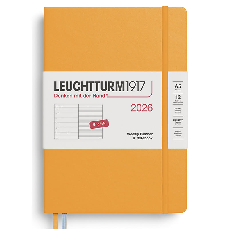 2026 LEUCHTTURM1917 Weekly Planner and Notebook - Hard Cover - Medium (A5)