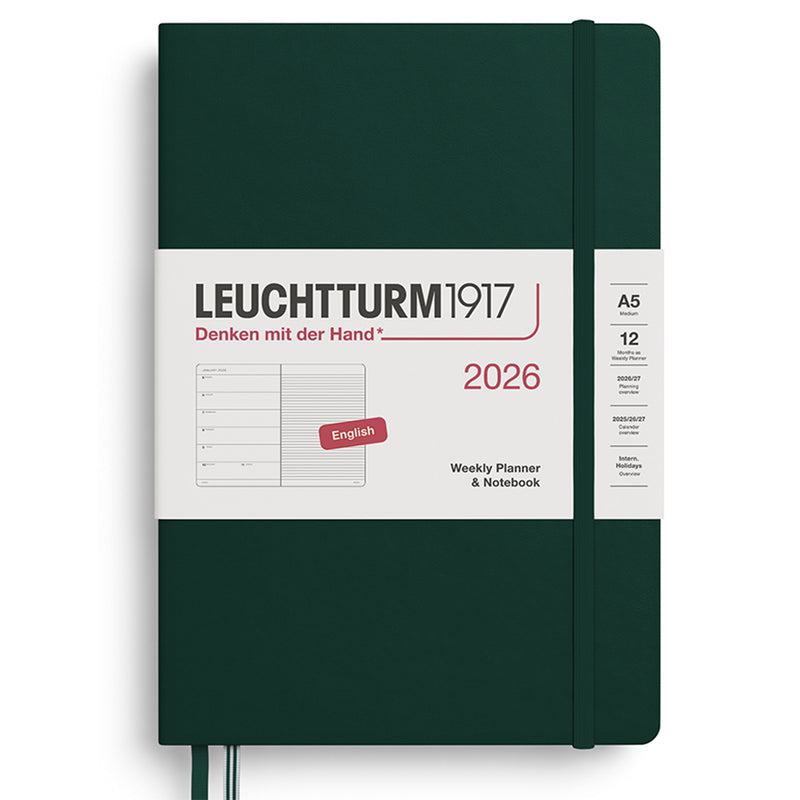 2026 LEUCHTTURM1917 Weekly Planner and Notebook - Hard Cover - Medium (A5)