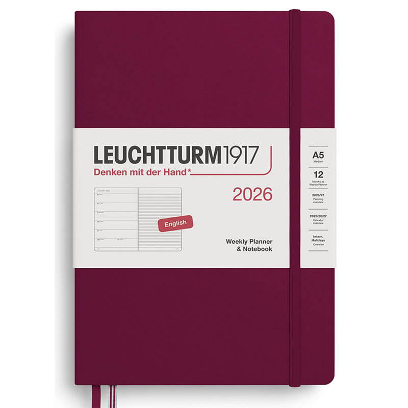 2026 LEUCHTTURM1917 Weekly Planner and Notebook - Hard Cover - Medium (A5)