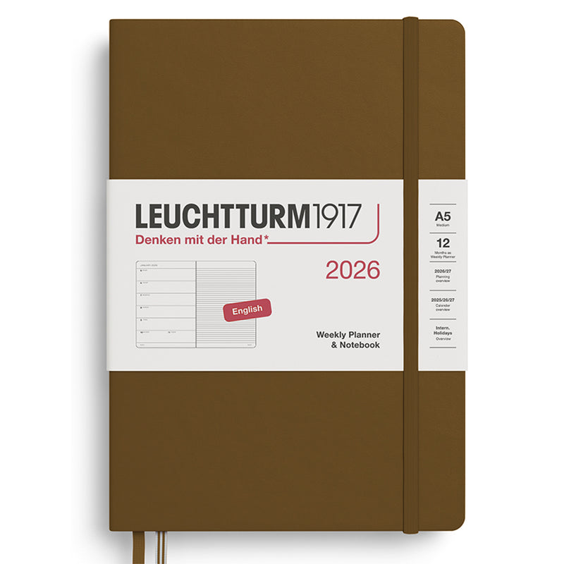 2026 LEUCHTTURM1917 Weekly Planner and Notebook - Hard Cover - Medium (A5)