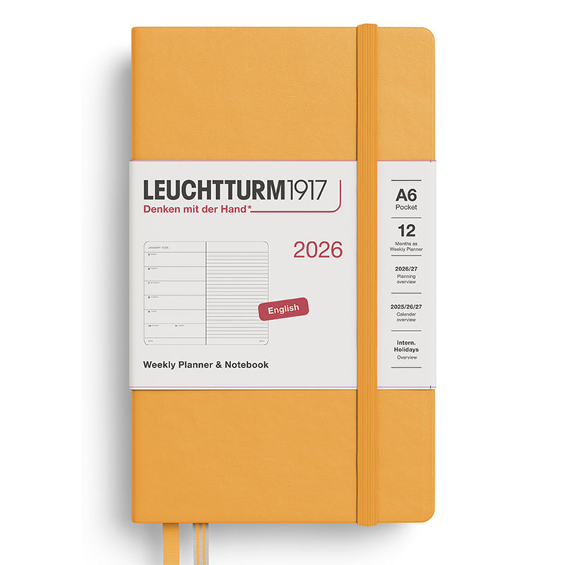 2026 LEUCHTTURM1917 Weekly Planner and Notebook - Hard Cover - Pocket (A6)