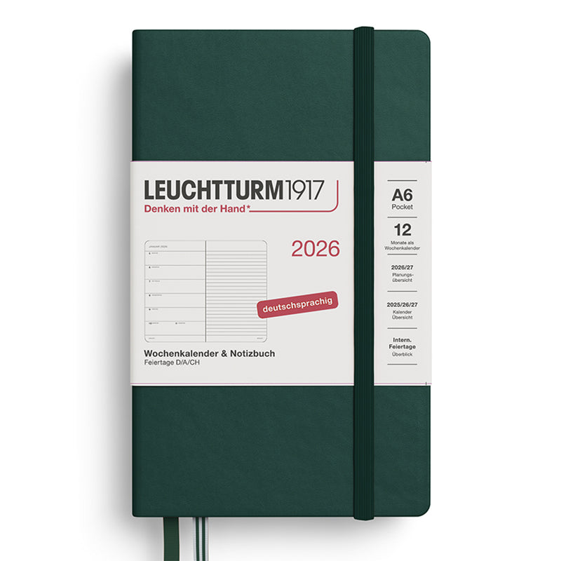 2026 LEUCHTTURM1917 Weekly Planner and Notebook - Hard Cover - Pocket (A6)