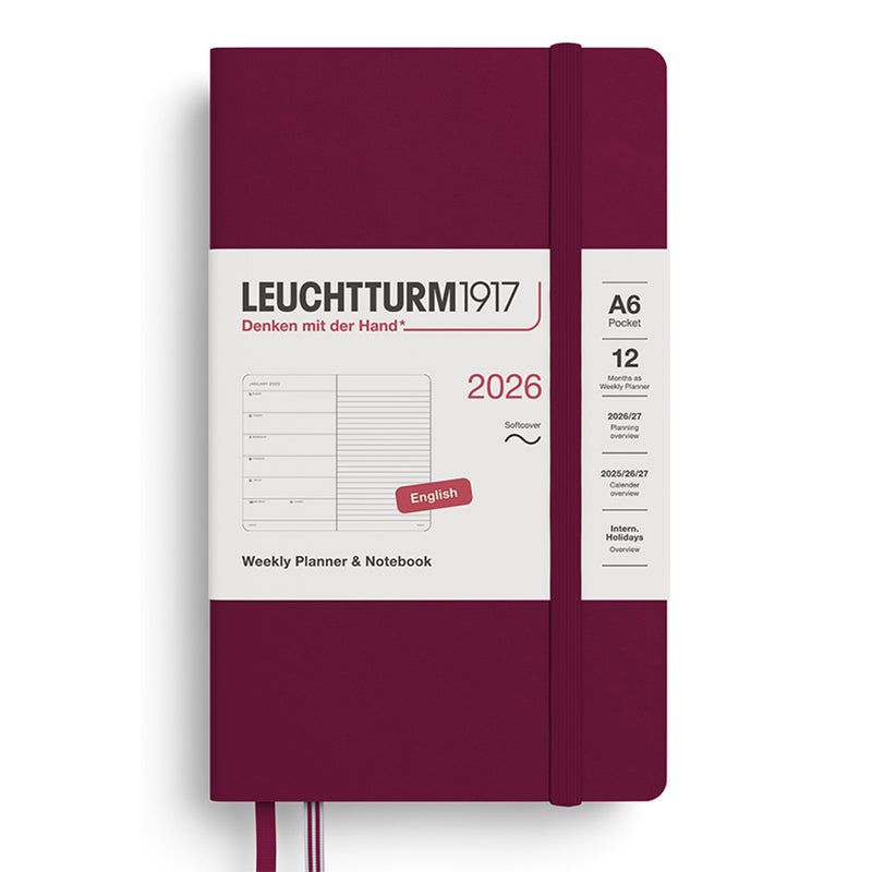 2026 LEUCHTTURM1917 Weekly Planner and Notebook - Soft Cover - Pocket (A6)