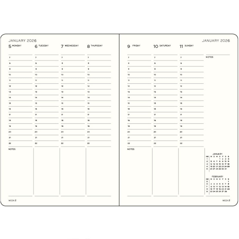 2026 LEUCHTTURM1917 Weekly Vertical Diary Planner - Hard Cover - Composition (B5)