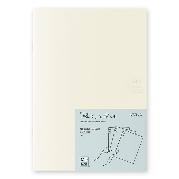 MIDORI - Notebook - Light - A5 - Grid (pack of 3)