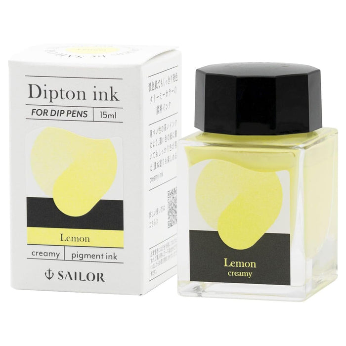 SAILOR Dipton - Dip Pen Calligraphy Ink - 15mL - Creamy Lemon