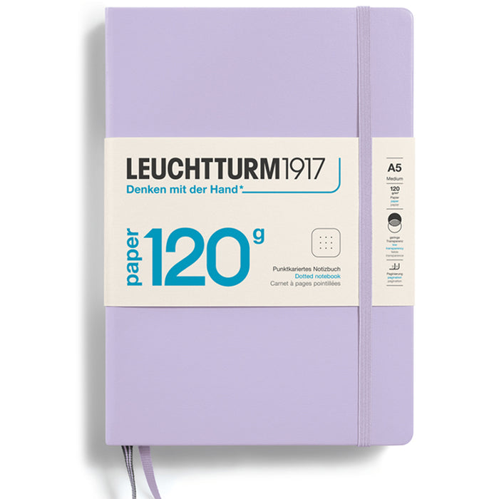 LEUCHTTURM1917 120gsm Classic Hard Cover Notebook - Medium (A5) - Dotted - Lilac