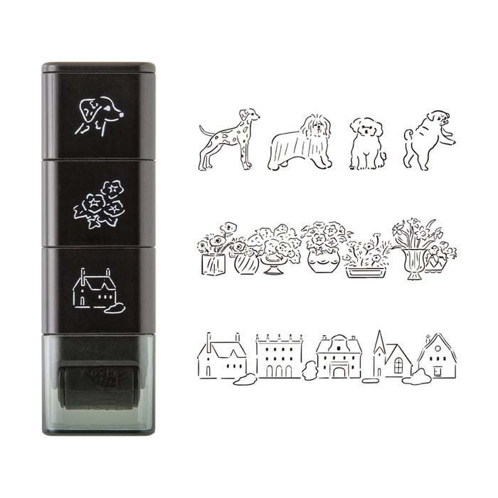 MIDORI - Paintable Roller Stamp - Dog and Landscape