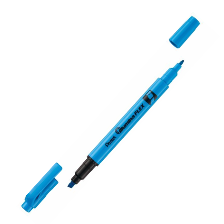 PENTEL Illumina Flex Doubled Ended Highlighter (Refillable) Pen - Blue