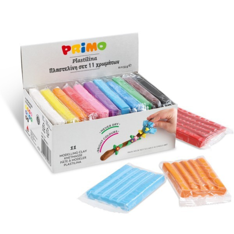 PRIMO Play Dough for Stamping - Single Colour - 5 Bars (55g)