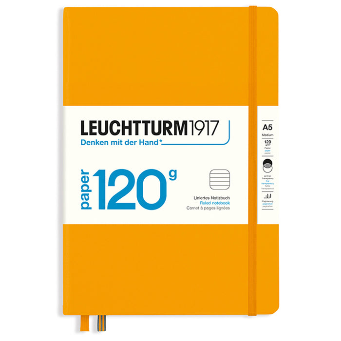 LEUCHTTURM1917 120 gsm Classic Hard Cover Notebook - Medium (A5) - Ruled - Rising Sun
