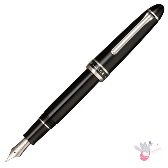 SAILOR 1911 - Naginata Togi Fountain Pen (21K gold nib & Converter) - Black/Rhodium - Broad Nib (NB)